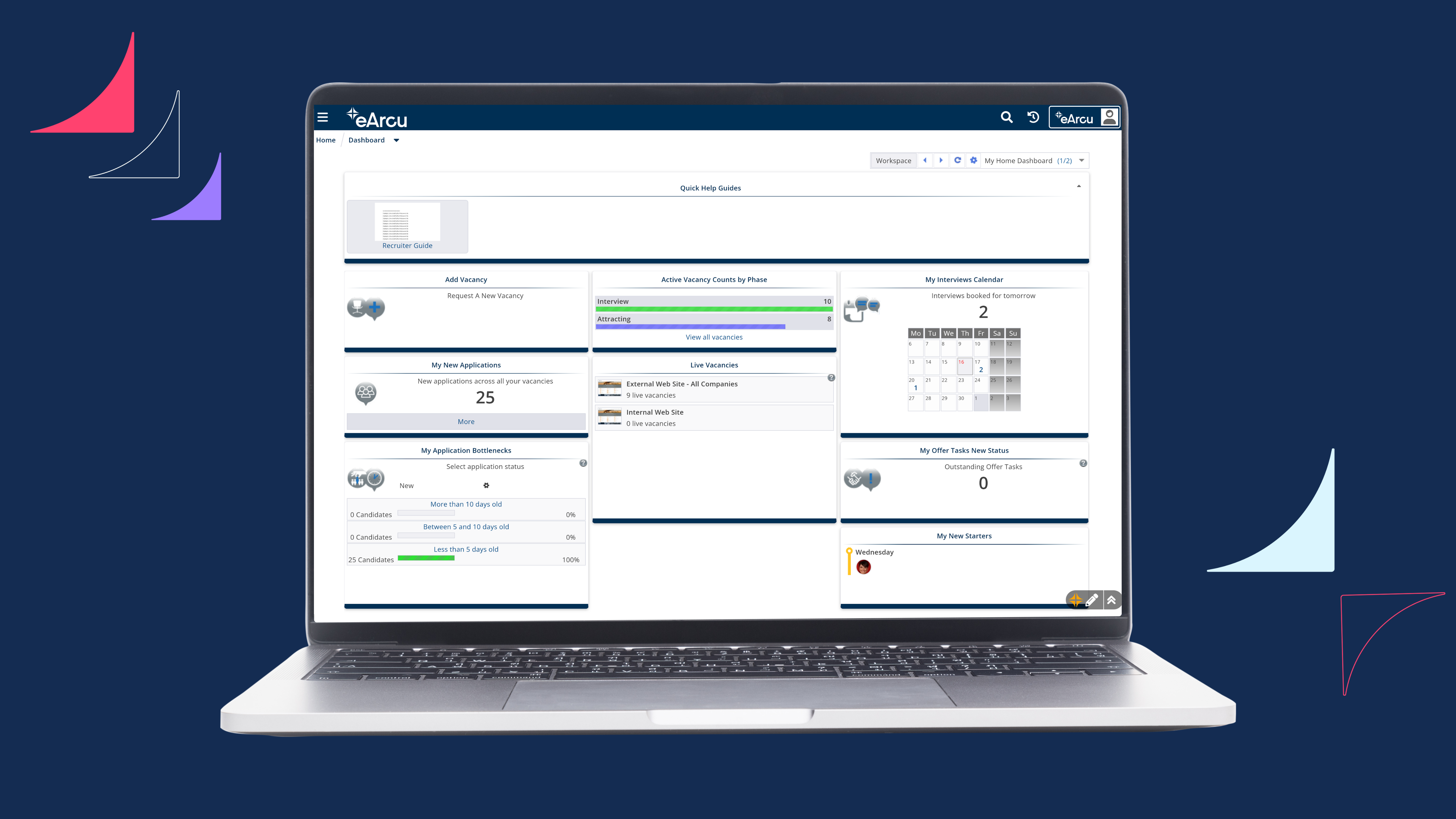 Recruiter dashboard homepage screenshot